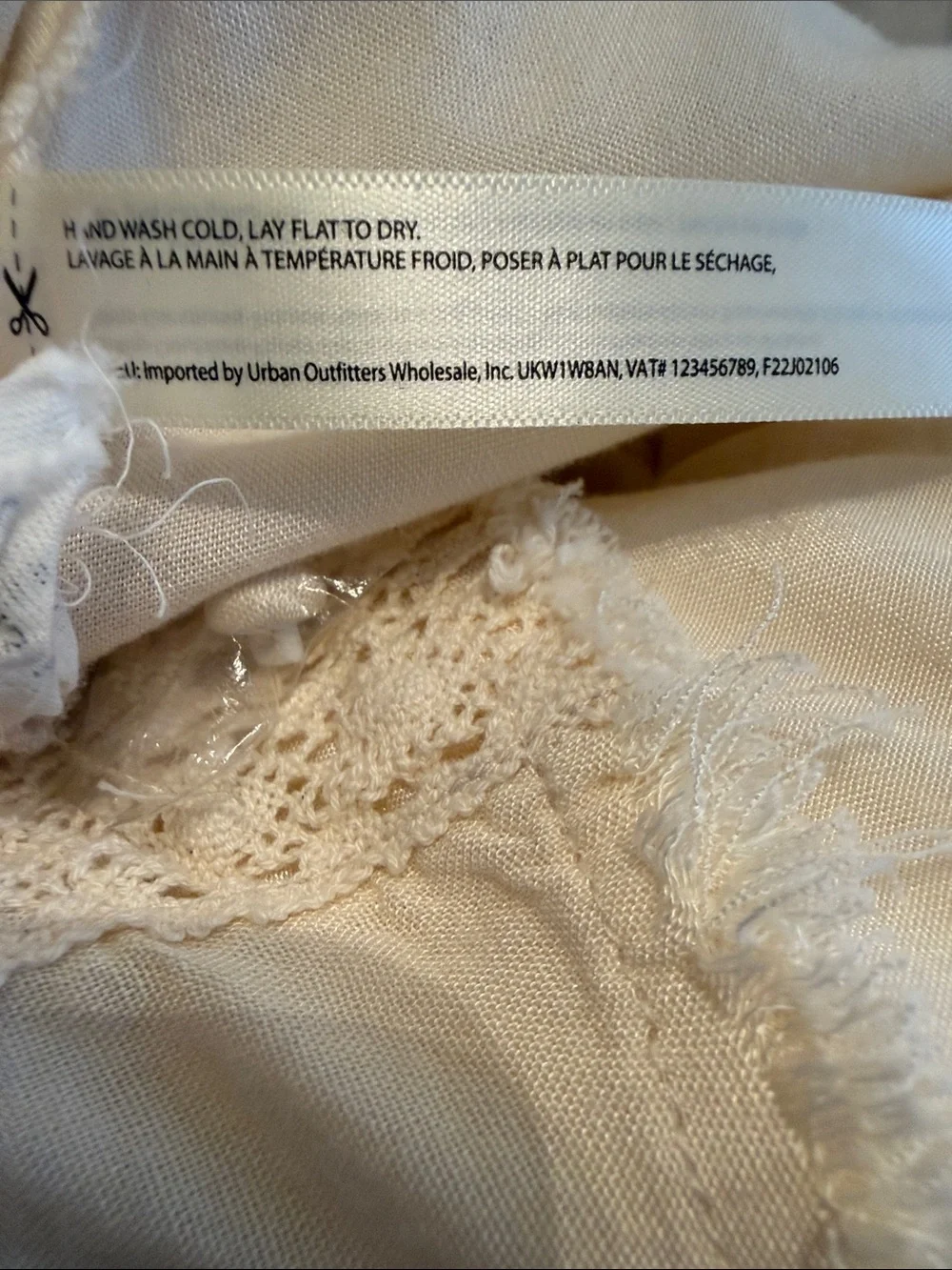 Free People Cream Lace Boho Long Sleeve Dress
